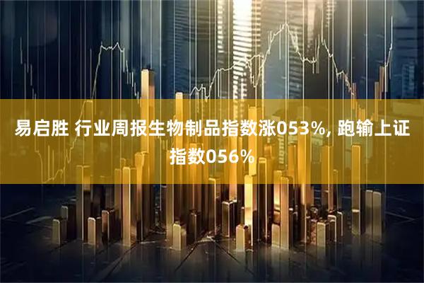 易启胜 行业周报生物制品指数涨053%, 跑输上证指数056%